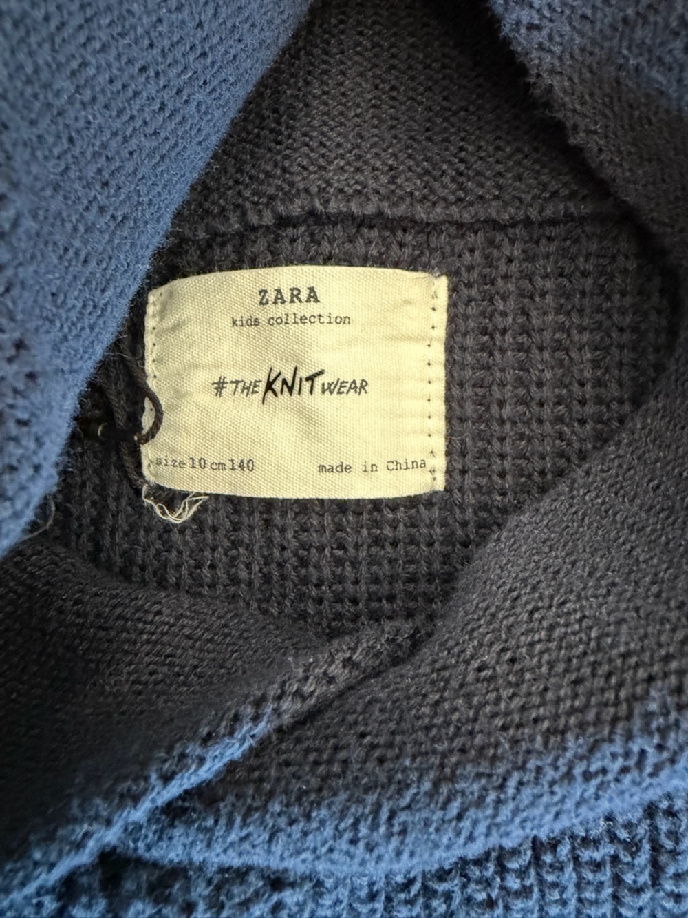 ZARA Kids Boys Navy Dark Blue Shawl Collar Sweater Pull
-Over Top size 10 - Picture 6 of 6